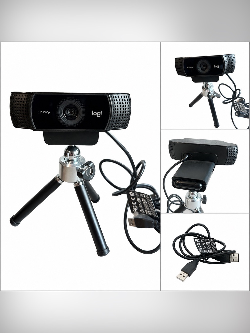 Logitec Black HD 1080p USB Webcam with Mini Tripod